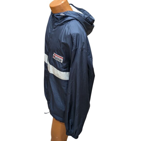 Disney World WDW Navy Blue Windbreaker Jacket Reflective Stripe Mickey Patch - Picture 2 of 9